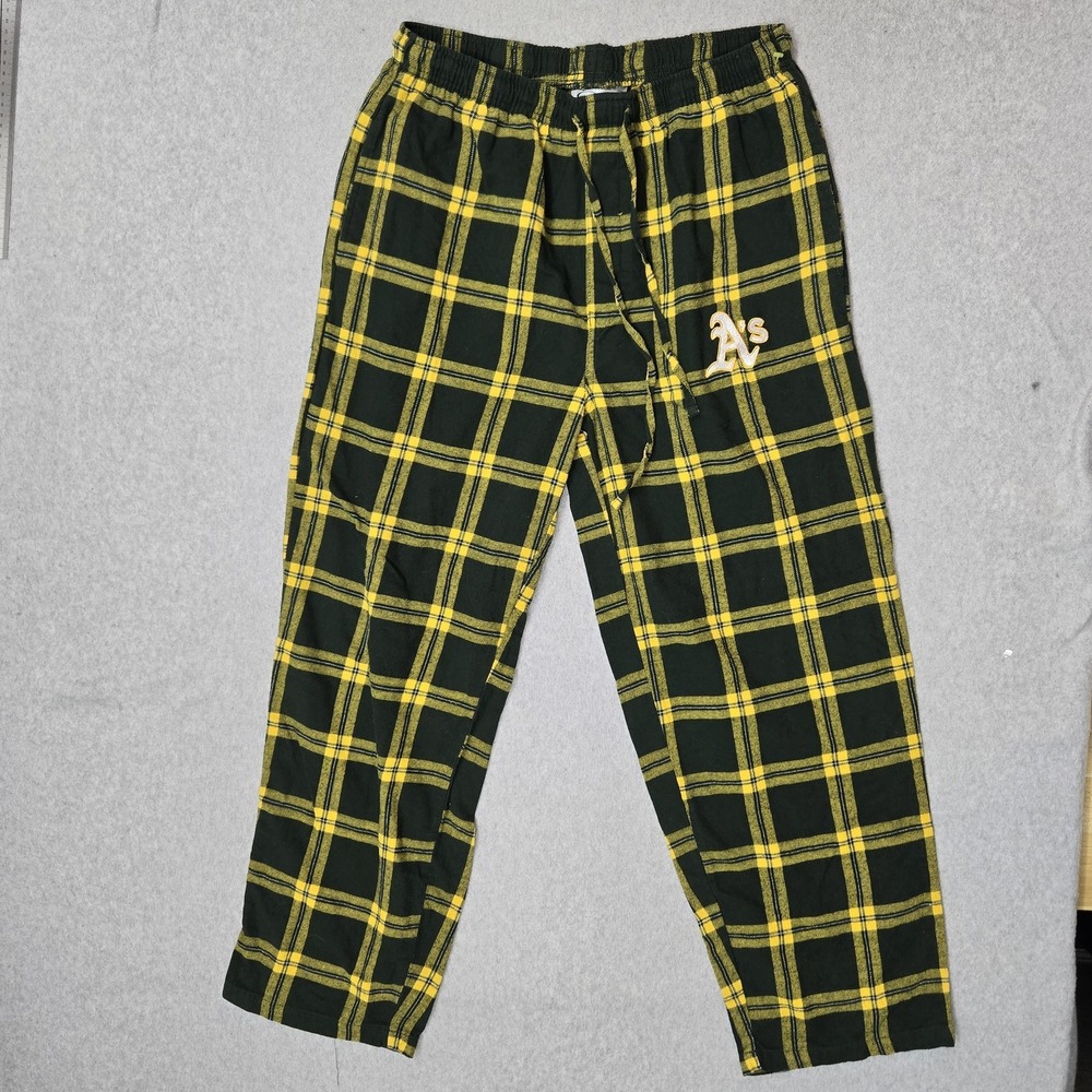 Oakland Athletics Men Sleepwear L Green Pajama Embroidered Concepts Sport Plaid
